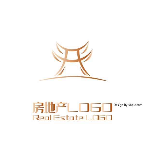 原创创意简约大气开字房子房地产LOGO