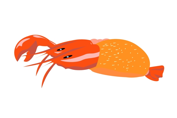 橘色海鲜龙虾