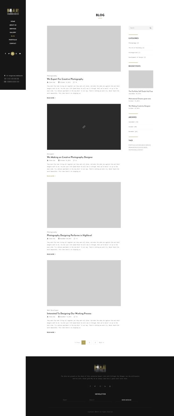 简洁的企业电子科技网站之博客列表模板