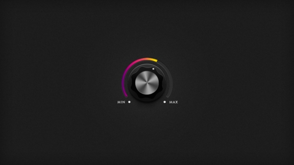 老式的黑暗的WebUI的音量旋钮PSD