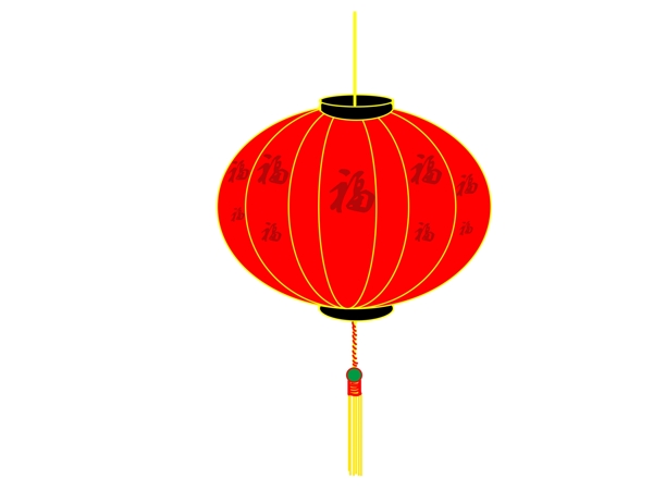 手绘中国风红灯笼图