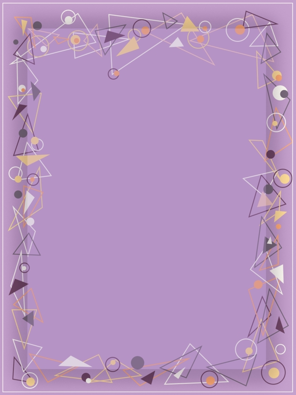 纯原创简约纯色紫色不规则几何边框背景