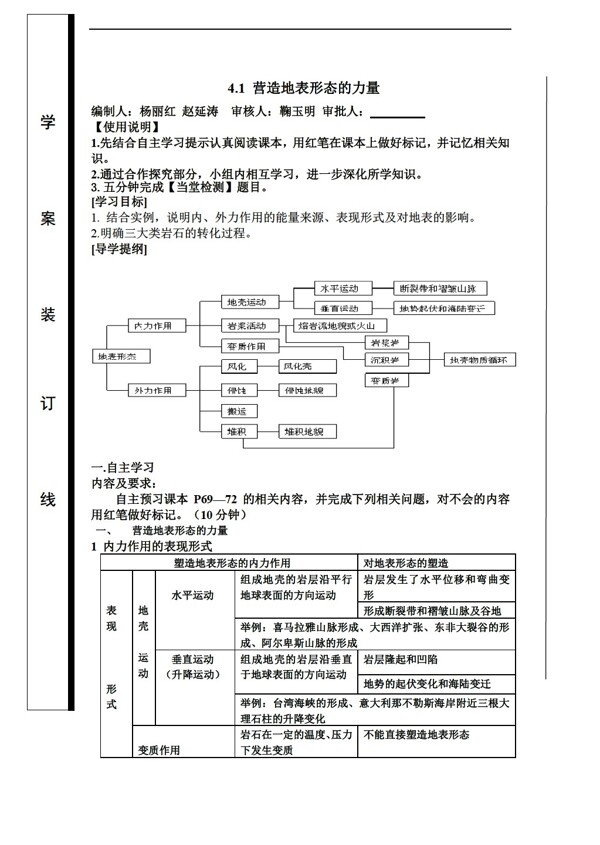 地理人教版第四章第一节营造地表形态的力量