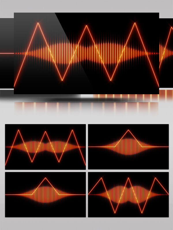 橙色线条三角波视频素材