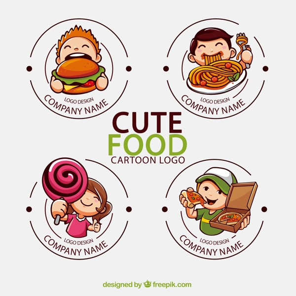卡通人物餐饮标志图片