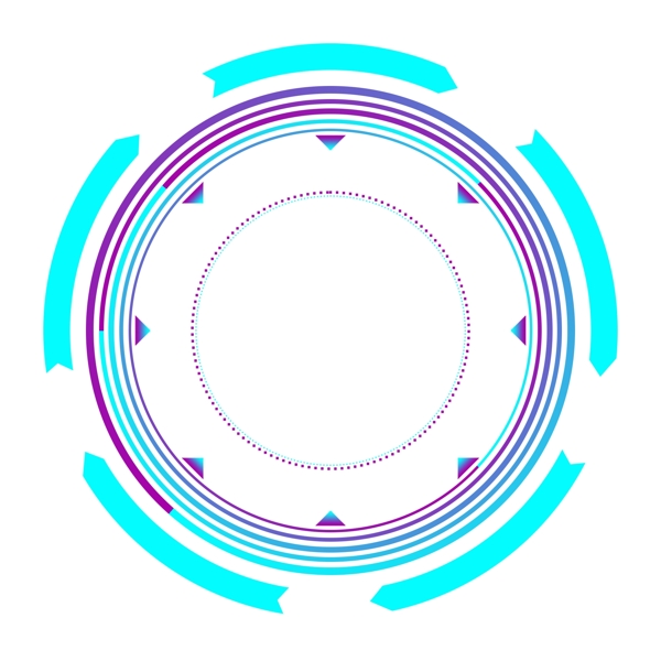 科技边框蓝色紫色圆形可商用