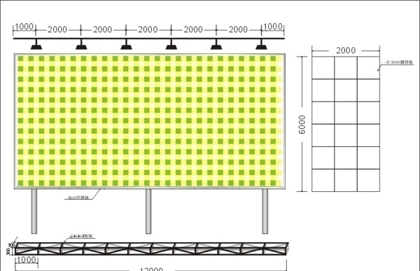 户外广告牌结构图图片