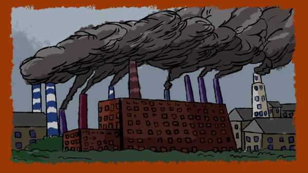 大气污染保护环境公益主题插画