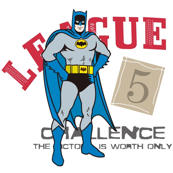 印花矢量图男童T恤图案蝙蝠侠动漫免费素材