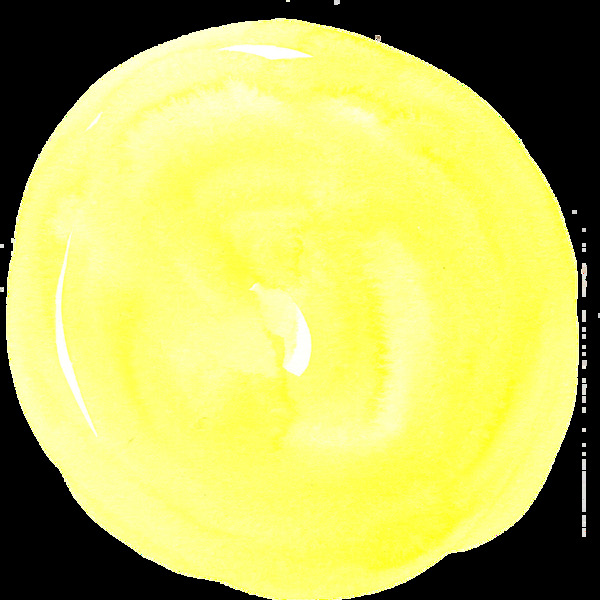 黄色圆形卡通透明素材