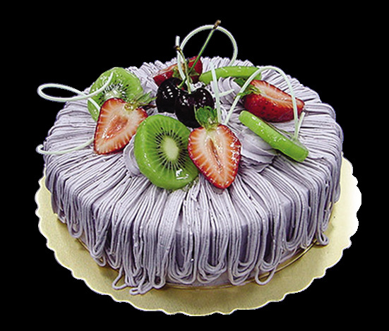 紫色奶油水果蛋糕模型