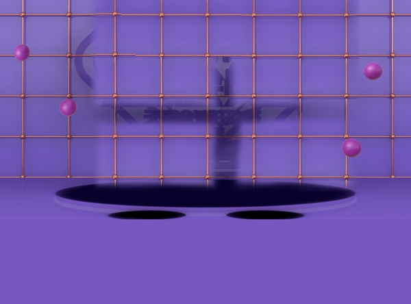 紫色简约网格背景图
