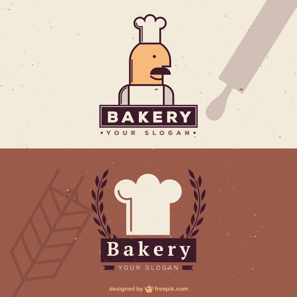 好的面包店的标志在平面设计