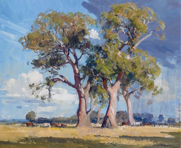 ArthurStreetonTheThreeGums澳大利亚画家ArthurStreeton印象派风景油画装饰画