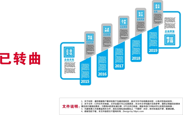 大型3D立体蓝色商务企业文化墙企业楼梯墙