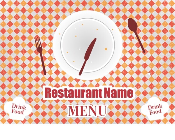 复古怀旧餐厅菜单设计模板图片