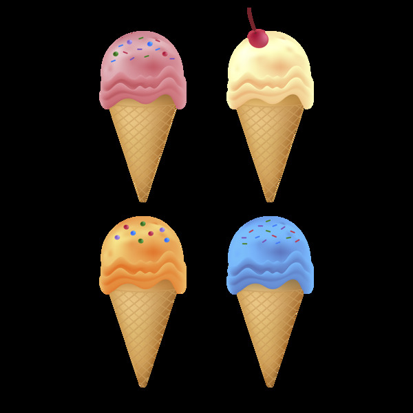 圆锥冰淇淋免抠png透明图层素材