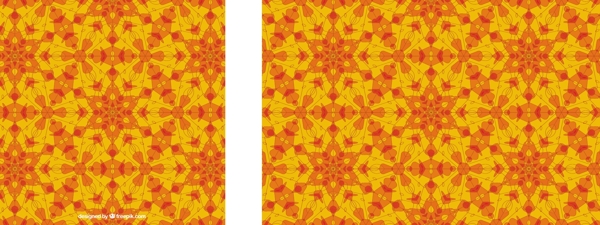 橙色几何图形背景与黄色细节