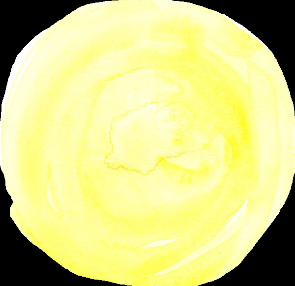 清新黄色圆形卡通透明素材