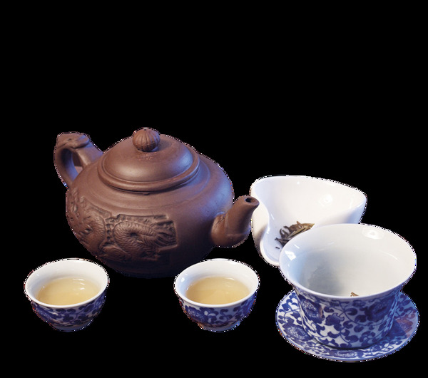 清新蓝色花纹陶瓷茶杯产品实物