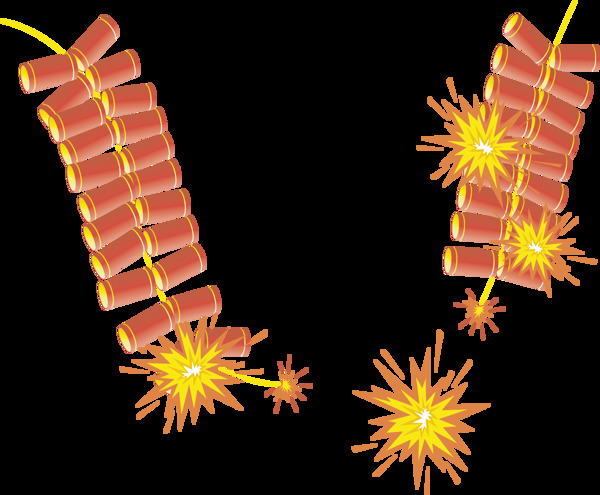 红火的鞭炮png元素