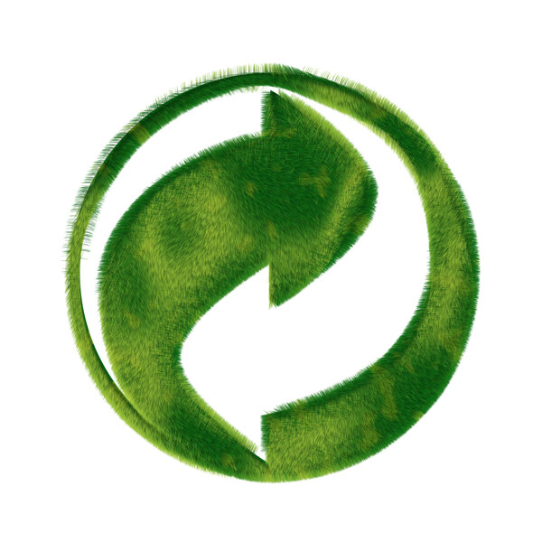圆形绿色箭头标志物图标