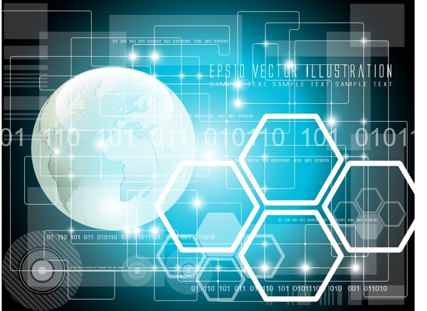 矢量背景的闪存技术主题材料