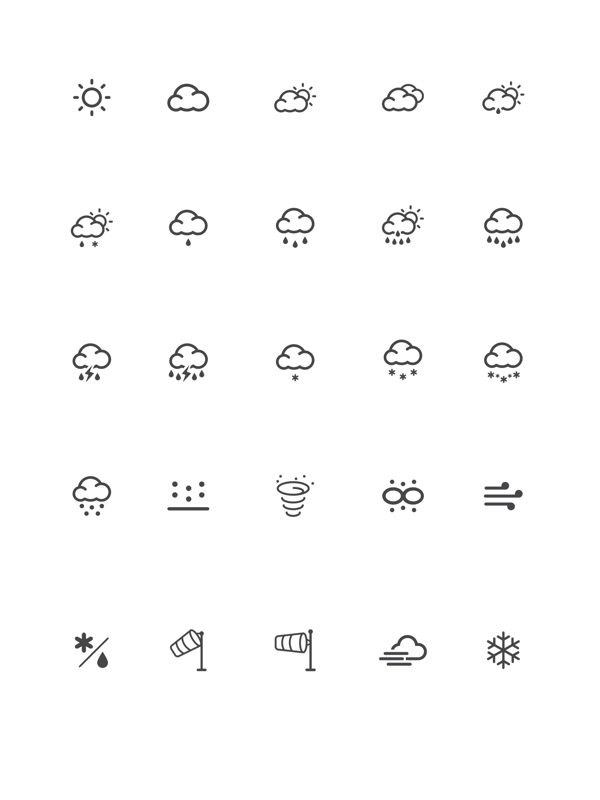 天气图标晴天下雨雾霾雷阵雨