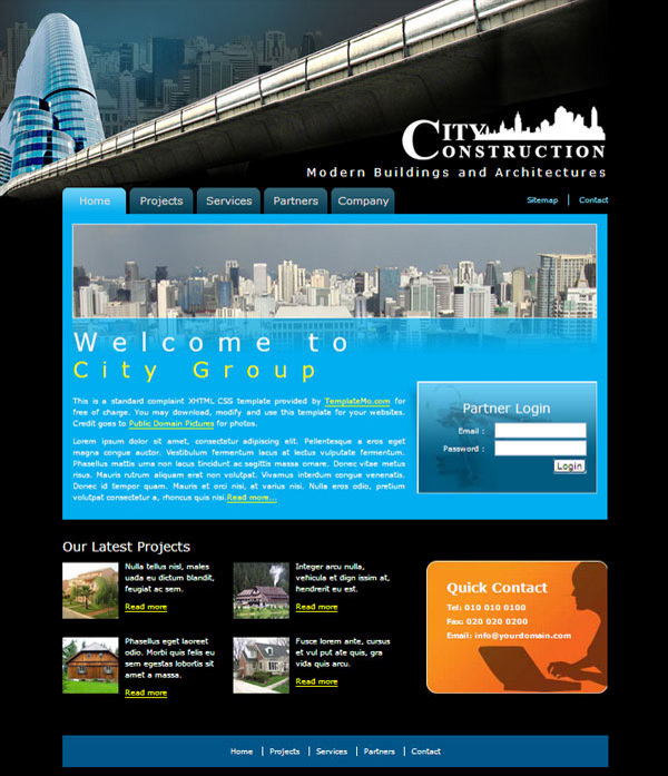 城市建设CSS网页模板