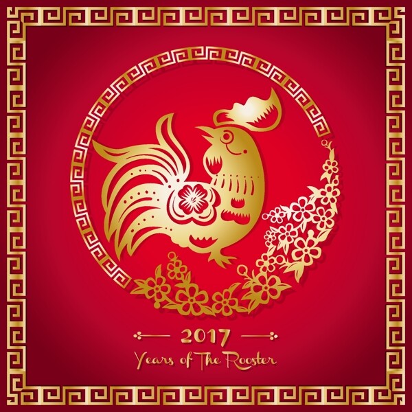 中国新年鸡年背景