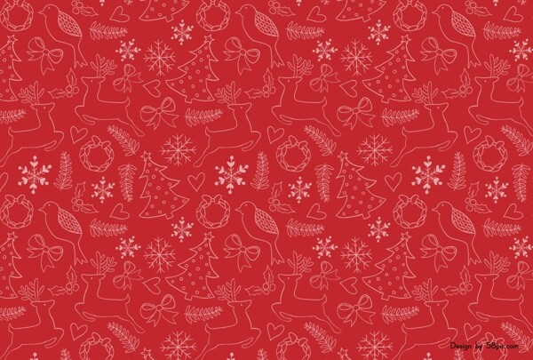 红色元素圣诞节饮料纸杯冬季特饮纸杯套