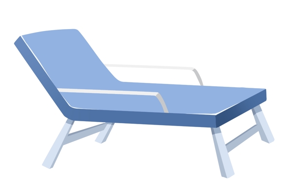 沙滩的蓝色椅子插画