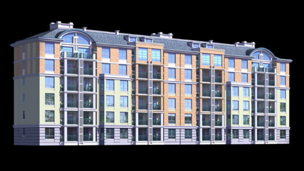 MAX住宅建筑多层3d模型设计