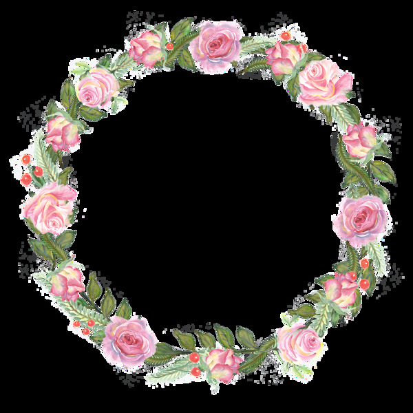 文艺粉色花卉明装饰素材