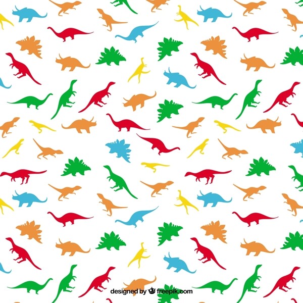 恐龙图案的不同颜色