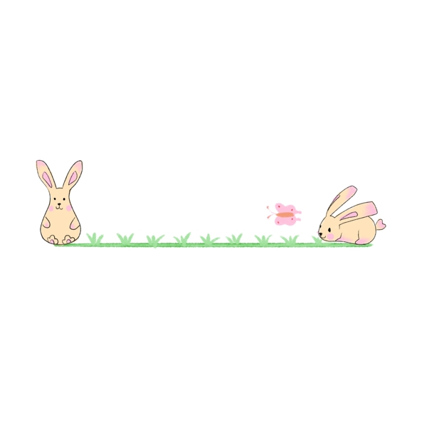 卡通动物兔子分割线
