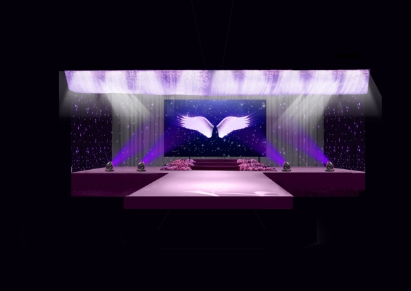 紫色婚礼现场效果图图片