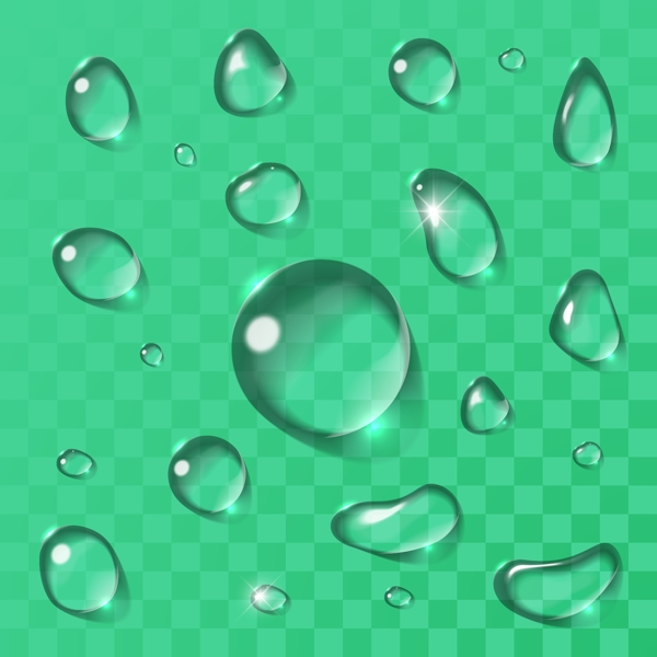 透明水滴矢量素材