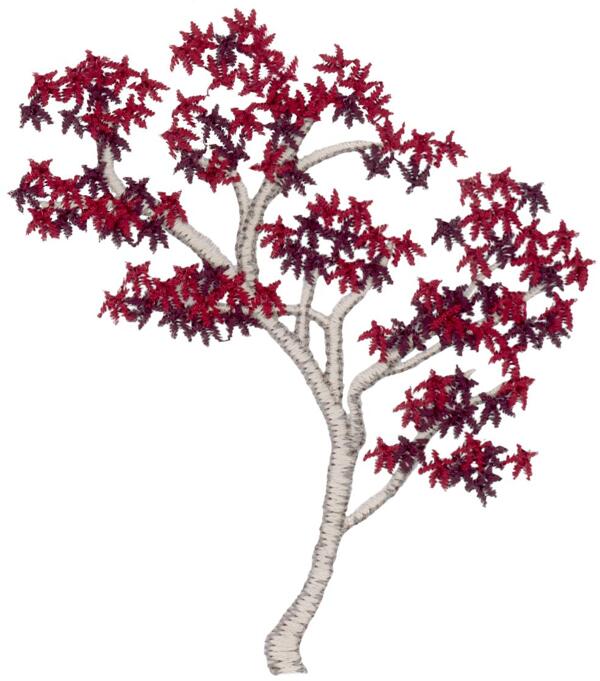 绣花植物树色彩紫色免费素材