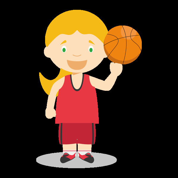 卡通篮球比赛运动员png元素