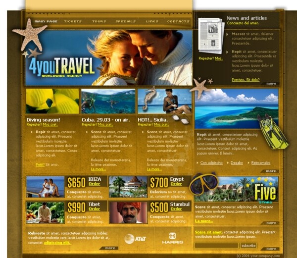 国际旅游公司企业网页模板
