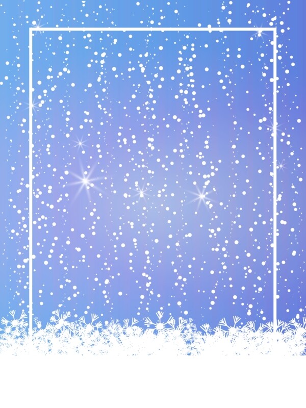 蓝色冬日雪花雪景背景