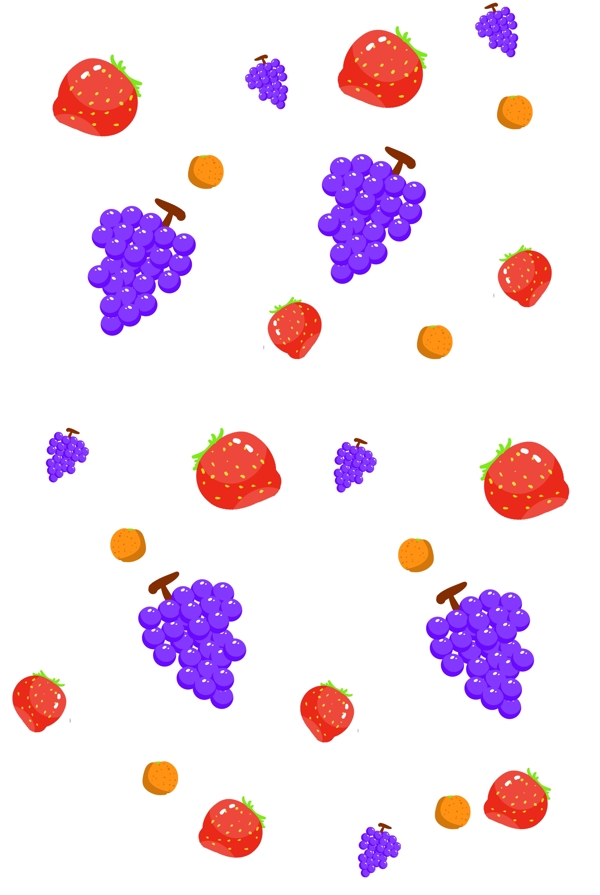 水果草莓葡萄插画