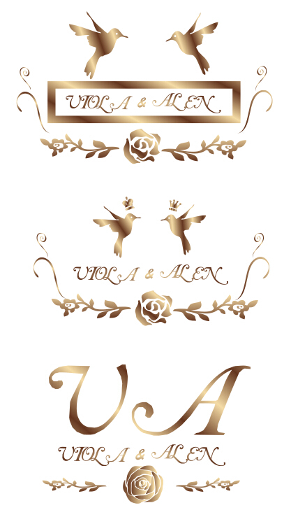 欧式甜美玫瑰婚礼logo