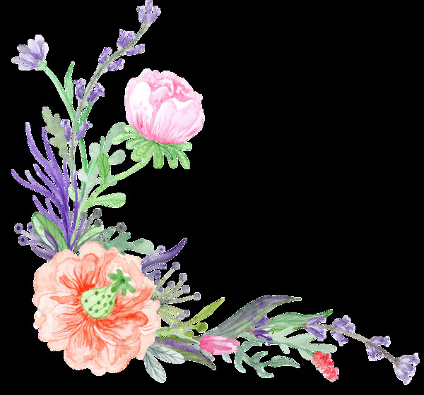 时尚元素花卉卡通透明素材