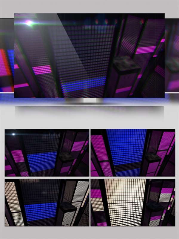 蓝光荧幕大楼动态视频素材
