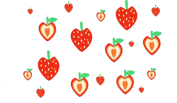 矢量手绘水果草莓