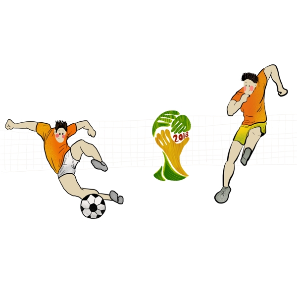 世界杯足球卡通手绘