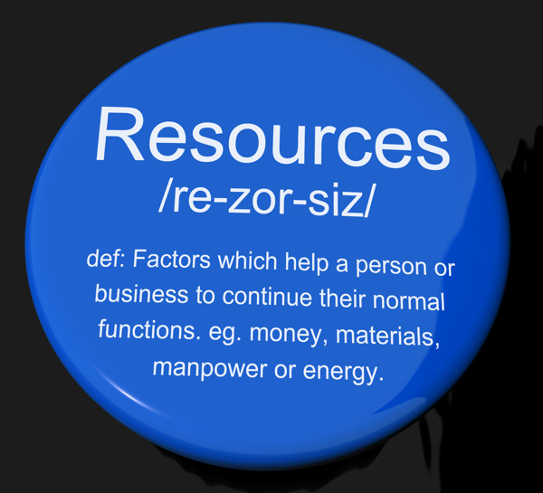 资源定义按钮显示材料和人力资产对企业