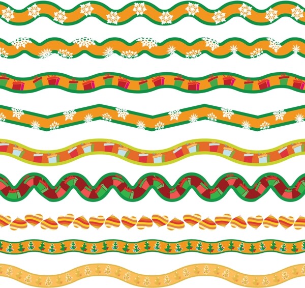 圣诞节花纹装饰带矢量图AI